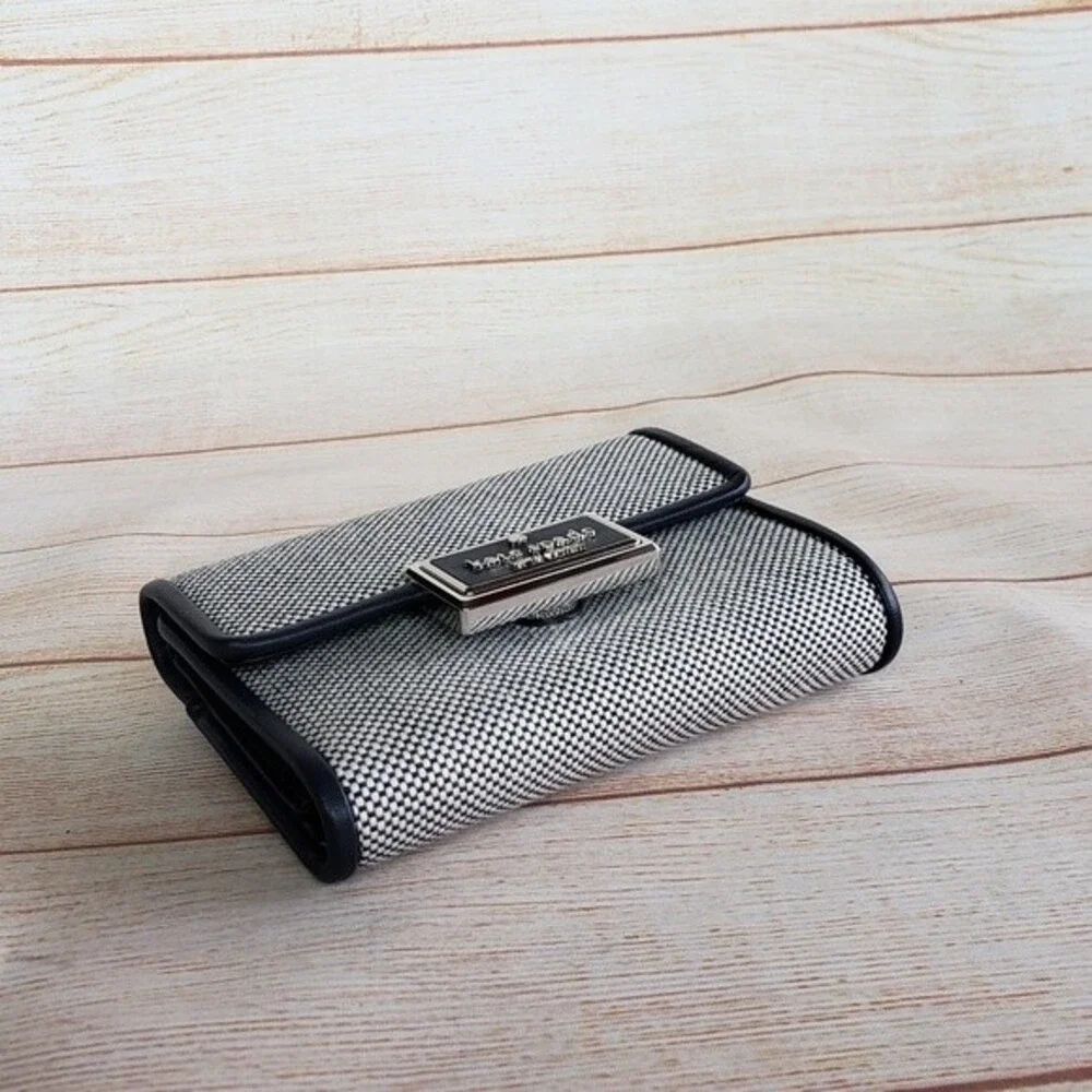 Kate Spade Reegan Medium Flap Canvas and Leather Wallet in Blazer Blue